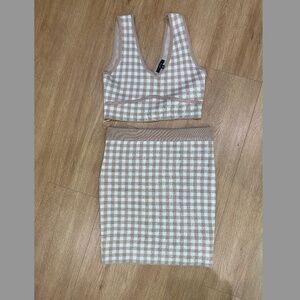 Gingham Knit Set NWOT